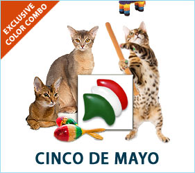 Cats can join in the Cinco de Mayo festivities with these fun Mexican flag-inspired nail caps.