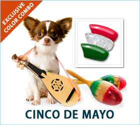 Humans aren't the only ones who love Cinco de Mayo. Your pooch can show Mexican pride with these festive nail caps.