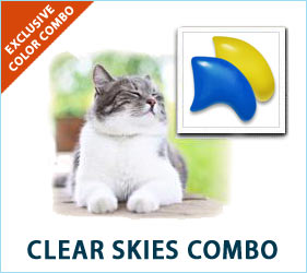 Sunshine and blue skies: humans and cats both love them. And if the spring day is cloudy and rainy, you can still enjoy a bit of clear sky when your kitty prances by in these nail caps.
