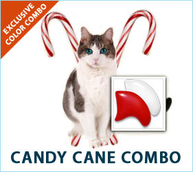 The joys of the season are all around us, and we don't want to leave our cats out of the festivities. Our Candy Cane Combo is a special way to include your kitty in the seasonal fun.