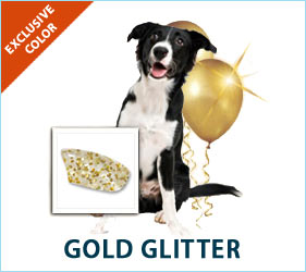 Your pup will sparkle with pazzaz in these Gold Glitter Nail Caps from Soft Paws.