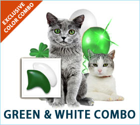 Green & White Soft Paws may bring good luck to you and Kitty O'Kat.