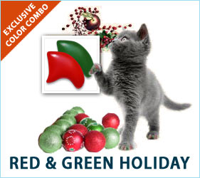 Santa isn't the only one who likes to get decked out for the holidays. Your kitty would love to strut around in some seasonal style, with our Red & Green Combo.