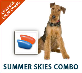 Just like each summer sunset, your canine best friend is unique. Your pal will stand out from the crowd even more this summer wearing our Summer Skies nail cap combo.